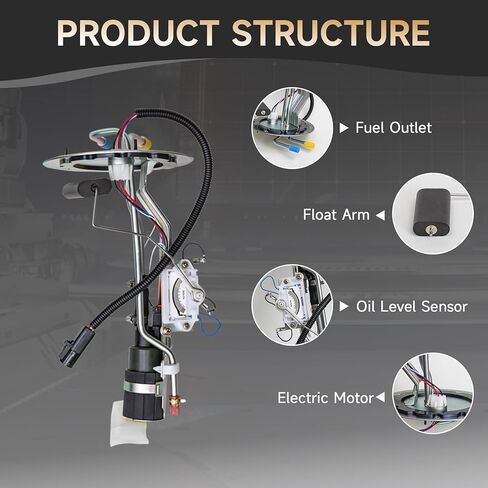 Electric Fuel Pump Module Assembly Compatible with Ford Vehicles - 4.2L 4.6L 5.4L, F-150 F150 1999-2003, F-250 F250 1999, F-150 Heritage 2004 Replace E2237S with Seal Ring in Saudi Arabia