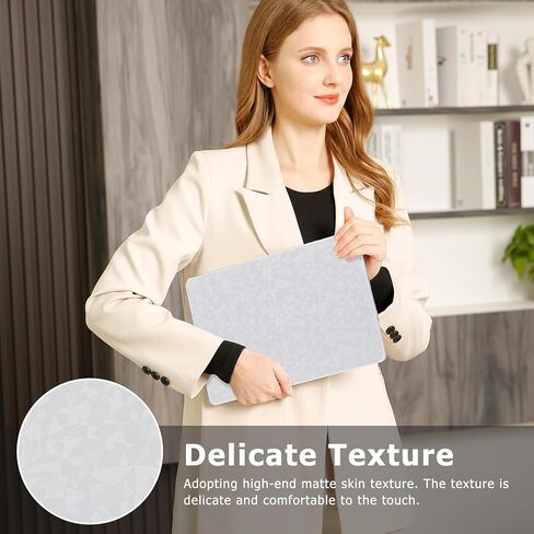 MOSISO Compatible with MacBook Air 13 inch Case 2025 2024 2023 2022 M4 A3240 M3 A3113 M2 A2681, Anti-Fingerprint Polygonal Texture PU Leather Coated Hard Shell Case&Keyboard Cover&Screen Flim, Silver in Saudi Arabia
