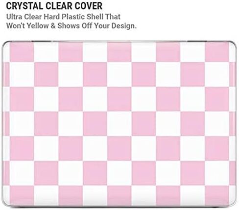 Skinit Case + Skin Compatible with MacBook Pro 16in (2019-20) Originally Designed Pink and White Checkerboard Design in Saudi Arabia