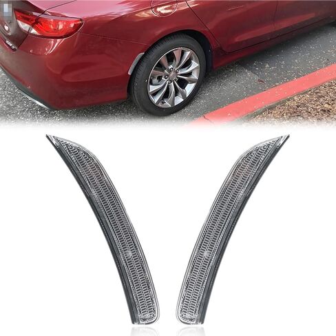 Rear Side Marker Lights Housing Compatible with Chrysler 200 2015-2017, [DOT] [IP67 Waterproof] Turn Signal Marker Light Cover [No Bulbs], Replace OEM #‎73905, 1 Pair, Smoked Lens in Saudi Arabia