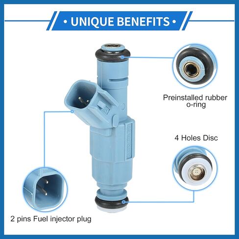 Fuel Injector Compatible for Dodge for Ram 1500 02-07 4.7L for Dodge Dakota 01-07 4.7L, Flow Matched Plastic Blue Fuel Injection Nozzle Item Replacement in Saudi Arabia