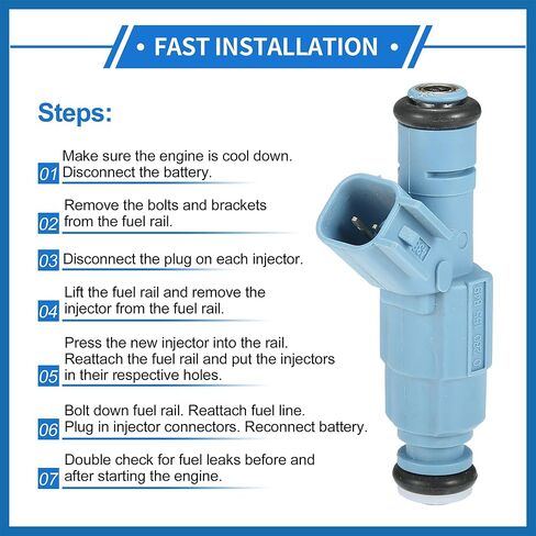 Fuel Injector Compatible for Dodge for Ram 1500 02-07 4.7L for Dodge Dakota 01-07 4.7L, Flow Matched Plastic Blue Fuel Injection Nozzle Item Replacement in Saudi Arabia