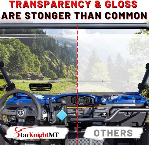 StarknightMT Viking Full Windshield Scratch Resistant Front Windshield Compatible with 2014-2024 Yamaha Viking/Viking VI Clear Front Window PC Hard Windshield Accessories in Kuwait