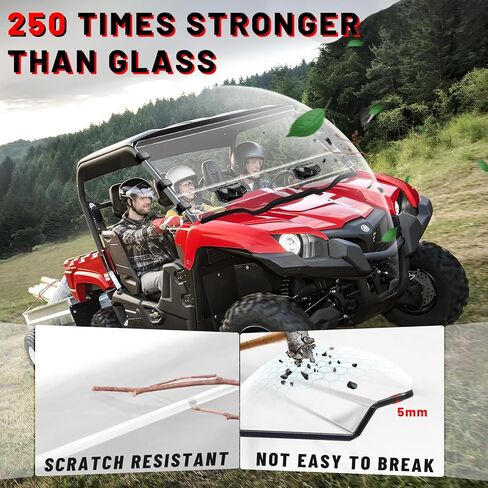 StarknightMT Viking Full Windshield Scratch Resistant Front Windshield Compatible with 2014-2024 Yamaha Viking/Viking VI Clear Front Window PC Hard Windshield Accessories in Kuwait