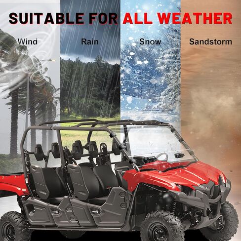 StarknightMT Viking Full Windshield Scratch Resistant Front Windshield Compatible with 2014-2024 Yamaha Viking/Viking VI Clear Front Window PC Hard Windshield Accessories in Kuwait