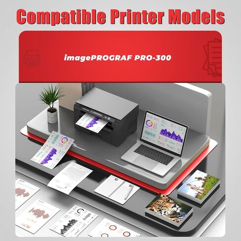 خراطيش حبر PFI-300 Pro-300 Priner Ink Combo Pack متوافقة مع خراطيش حبر Canon PFI-300 المتوافقة مع طابعة imagePROGRAF PRO-300 PRO 300 PRO300 الاحترافية النافثة للحبر للتصوير الفوتوغرافي (10 عبوات) in Kuwait