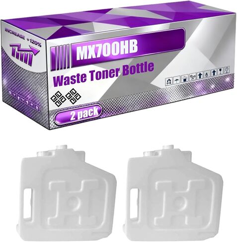 زجاجة حبر نفايات MX700HB متوافقة مع طابعات Sharp MX7001N MX7040N MX-7040NSF MX7500n MX7580N MX7081، عالية الإنتاجية 200000 صفحة، ألوان زاهية وطباعة شفافة (عبوتان باللون الأسود) in Kuwait