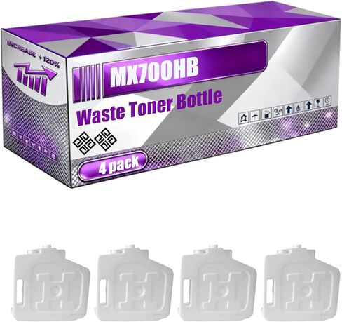 زجاجة حبر نفايات MX700HB متوافقة مع طابعات Sharp MX7001N MX7040N MX-7040NSF MX7500n MX7580N MX7081، عالية الإنتاجية 200000 صفحة، ألوان زاهية وطباعة شفافة (عبوتان باللون الأسود) in Kuwait