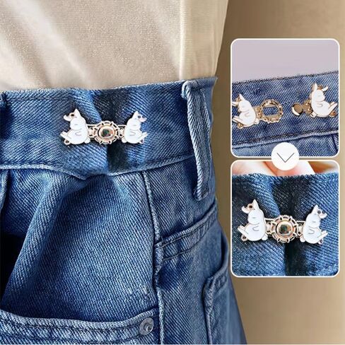 5PCS Detachable Metal Buttons Simple and Fashionable Adjustable Waist Button for Tighten Waist Jeans No Sewing Button in Saudi Arabia