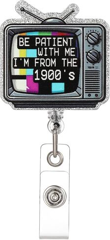 Funny and Cute Badge Reel, Be Patient with Me I'm from The 1900's, This Retractable ID Badge Holder Clip is Perfect for Office Workers Hr Nurses Doctors Nursing Students in Saudi Arabia