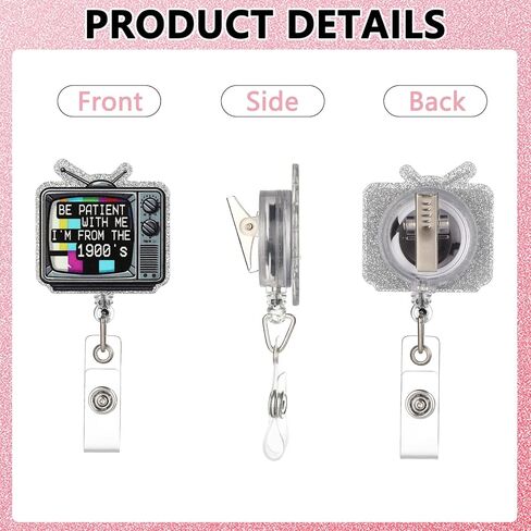 Funny and Cute Badge Reel, Be Patient with Me I'm from The 1900's, This Retractable ID Badge Holder Clip is Perfect for Office Workers Hr Nurses Doctors Nursing Students in Saudi Arabia