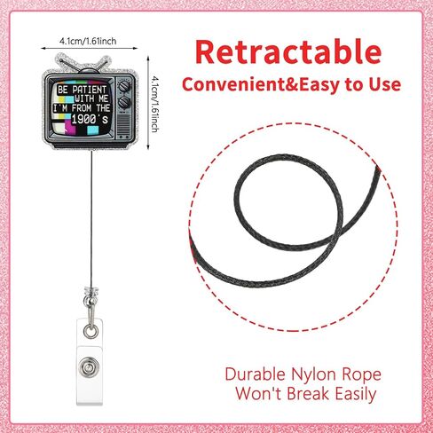 Funny and Cute Badge Reel, Be Patient with Me I'm from The 1900's, This Retractable ID Badge Holder Clip is Perfect for Office Workers Hr Nurses Doctors Nursing Students in Saudi Arabia