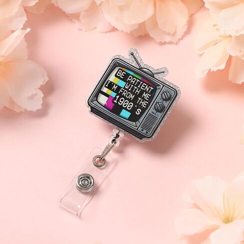 Funny and Cute Badge Reel, Be Patient with Me I'm from The 1900's, This Retractable ID Badge Holder Clip is Perfect for Office Workers Hr Nurses Doctors Nursing Students in Saudi Arabia