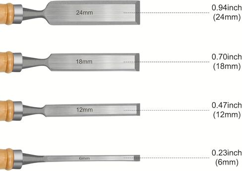 Steel Woodworking Chisels Flat Steel Chisel Beech Handle, 4-Piece Woodworking Chisel Set, Carving Tool Set in Saudi Arabia