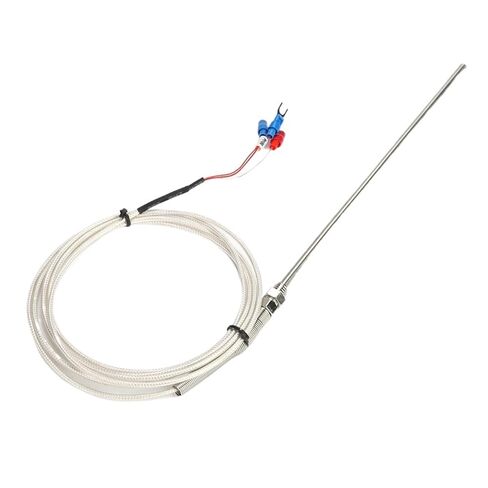Minus 200-421℃ High Precision Stainless Steel Thread M8 PT100 Probe Temperature Sensor Wire 1M 2M 5M Probe Length 200MM 150MM 50MM(5 M Wire Length,200mm) in Kuwait