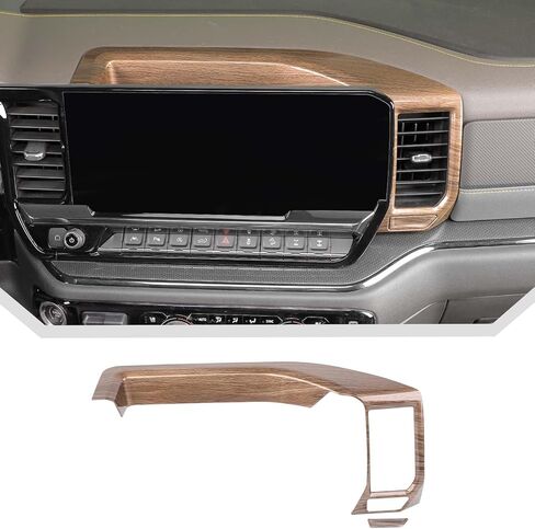 JeCar Wood Grain Interior Dash Panel Trim Overlay for 2022 2023 2024 Chevrolet Chevy Silverado 1500 (1pcs) in Saudi Arabia