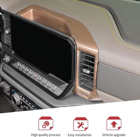 JeCar Wood Grain Interior Dash Panel Trim Overlay for 2022 2023 2024 Chevrolet Chevy Silverado 1500 (1pcs) in Saudi Arabia