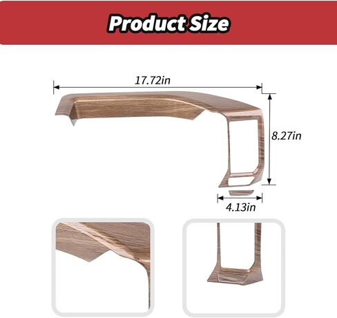 JeCar Wood Grain Interior Dash Panel Trim Overlay for 2022 2023 2024 Chevrolet Chevy Silverado 1500 (1pcs) in Saudi Arabia