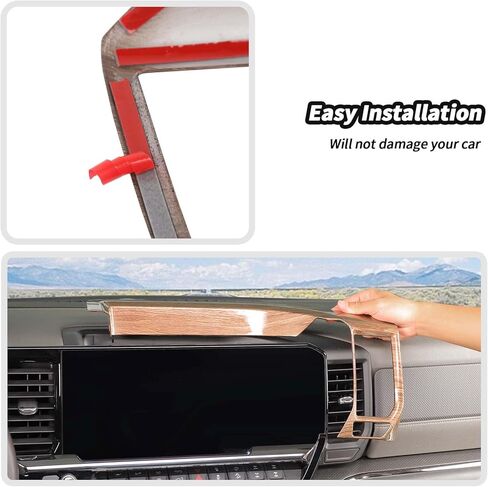JeCar Wood Grain Interior Dash Panel Trim Overlay for 2022 2023 2024 Chevrolet Chevy Silverado 1500 (1pcs) in Saudi Arabia