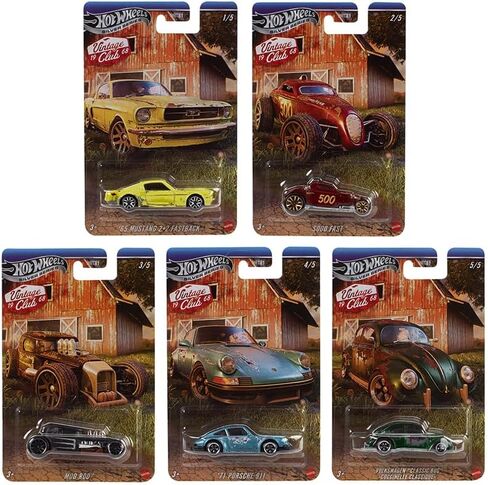 نموذج سيارة بمقياس 1:64 متوافق مع سلسلة Hot Wheels Silver Series Vintage Club Grand Prix H Assortment 2025، مجموعة من 5 سيارات، HRT81-956H in Saudi Arabia