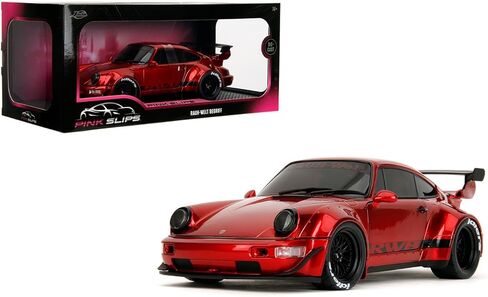 نموذج سيارة Diecast متوافق مع Jada Pink Slips RWB Porsche 964، مقياس 1:18، أحمر معدني، Rauh-Welt Begriff in Saudi Arabia