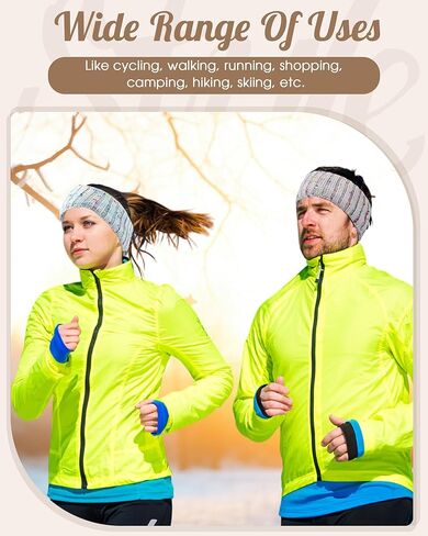 Geyoga 4 Pcs Winter Headbands for Women Knit Ear Warmer Knit Headband Women Head Wraps with Plush Lining for Cold Weather in Saudi Arabia