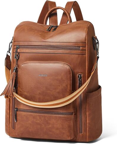 Shrrie Vegan Leather Laptop Backpack for Women 15.6 inch Work Backpack Fashion Travel Backpack Purse for Travel College Work in Kuwait