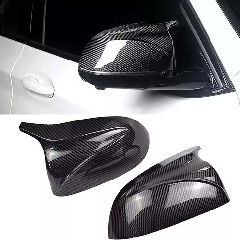 Real Carbon Fiber Side Rear Mirror Covers Caps Compatible with 2022 2021 2020 2019 2018 BMW X3 X4 X5 G01 G02 G05 Rearview Mirror Guard Cap Direct Replacement (X3 Side Mirror Cover) in Saudi Arabia