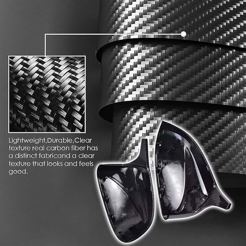 Real Carbon Fiber Side Rear Mirror Covers Caps Compatible with 2022 2021 2020 2019 2018 BMW X3 X4 X5 G01 G02 G05 Rearview Mirror Guard Cap Direct Replacement (X3 Side Mirror Cover) in Saudi Arabia