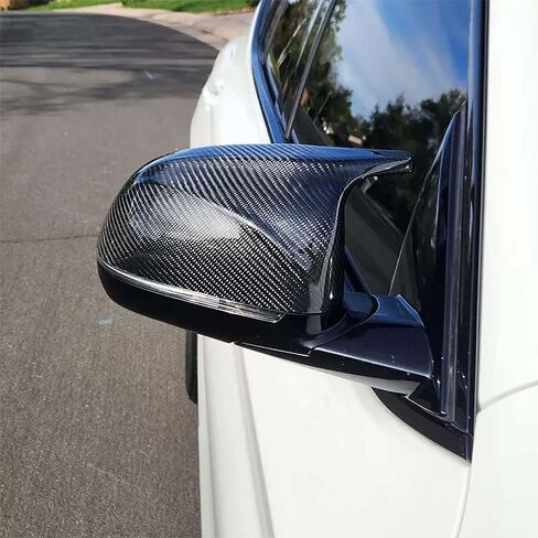 Real Carbon Fiber Side Rear Mirror Covers Caps Compatible with 2022 2021 2020 2019 2018 BMW X3 X4 X5 G01 G02 G05 Rearview Mirror Guard Cap Direct Replacement (X3 Side Mirror Cover) in Saudi Arabia