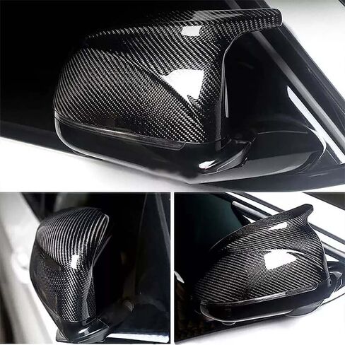 Real Carbon Fiber Side Rear Mirror Covers Caps Compatible with 2022 2021 2020 2019 2018 BMW X3 X4 X5 G01 G02 G05 Rearview Mirror Guard Cap Direct Replacement (X3 Side Mirror Cover) in Saudi Arabia