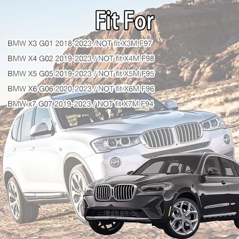 Real Carbon Fiber Side Rear Mirror Covers Caps Compatible with 2022 2021 2020 2019 2018 BMW X3 X4 X5 G01 G02 G05 Rearview Mirror Guard Cap Direct Replacement (X3 Side Mirror Cover) in Saudi Arabia