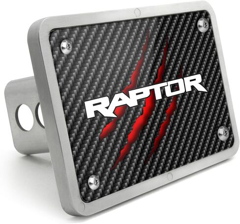 iPick Image Made for Ford F150 Raptor 2017 to 2018 Claw Marks Black Carbon Fiber Look UV Graphic Billet Aluminum 2 inch Tow Hitch Cover in Saudi Arabia