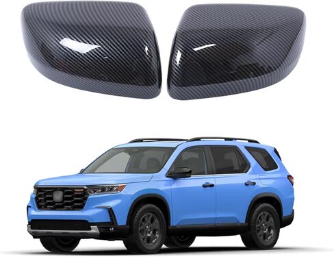 غطاء مرآة الرؤية الخلفية للباب الخارجي لسيارة Honda Pilot 2023-2025/ Passport 2026، أغطية حماية لغطاء مرآة الرؤية الخلفية لجسم السيارة، زخرفة قولبة لمرايا الأبواب، ABS (أسود لامع) in Saudi Arabia