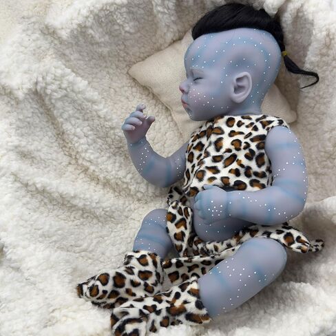 Anano Reborn Toddler Dolls Boy Avatar Loulou - 20 inch Cute Asleep Newborn Baby Doll Washable Full Vinyl Body Toy Set for Kids Ages 3+ in Saudi Arabia