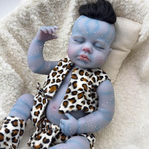 Anano Reborn Toddler Dolls Boy Avatar Loulou - 20 inch Cute Asleep Newborn Baby Doll Washable Full Vinyl Body Toy Set for Kids Ages 3+ in Saudi Arabia