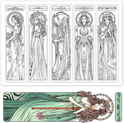 Elf Princess Bookmarks Clear Stamps Fox Demon Clear Stamps Bookmark Silicone Stamps for DIY Scrapbooking Photo Album Decorative Cards Making Home Decoration 8.27x5.83inch in Saudi Arabia