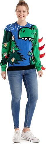 OFF THE RACK Christmas Sweater for Women, Unisex Men's Ugly Xmas Pullover Festive Knitted for PartyRudy Be FierceLarge in Saudi Arabia