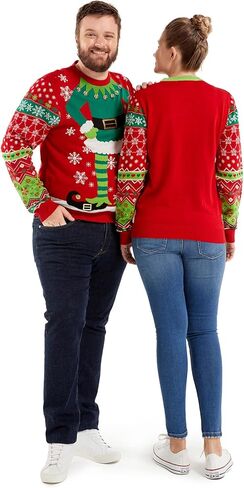 OFF THE RACK Christmas Sweater for Women, Unisex Men's Ugly Xmas Pullover Festive Knitted for PartyRudy Be FierceLarge in Saudi Arabia
