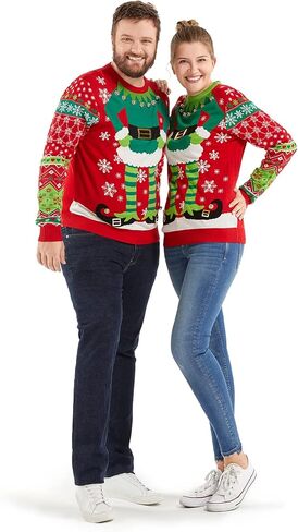 OFF THE RACK Christmas Sweater for Women, Unisex Men's Ugly Xmas Pullover Festive Knitted for PartyRudy Be FierceLarge in Saudi Arabia
