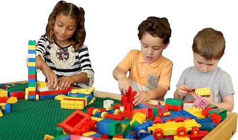 NILO Classic Blue Baseplate, 1-Pack 12"x32" Double-Sided, Large Building Plates for Building Bricks 100% Compatible with All Major Brands in Kuwait