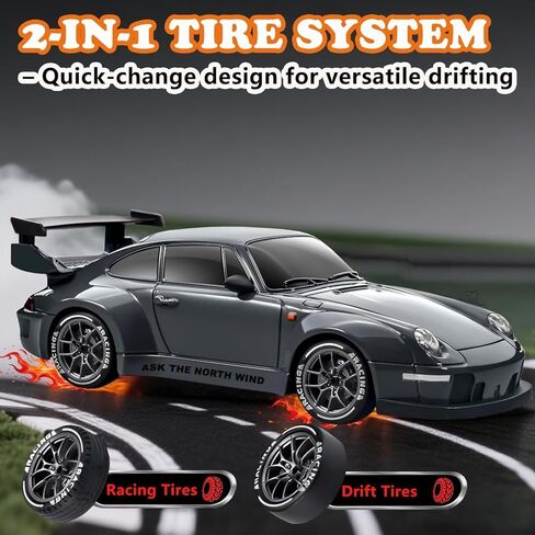 2 حزمة من سيارات RC Drift & Stunt Cars، سيارة تحكم عن بعد بمقياس 1:24، سيارة انجراف RC عالية السرعة 4WD مع أضواء LED، تقلب 360 درجة، 2.4 جيجا هرتز، 20 كم/ساعة، بطاريات USB-C، هدية للبالغين والفتيان والفتيات in Saudi Arabia