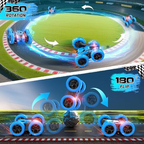 2 حزمة من سيارات RC Drift & Stunt Cars، سيارة تحكم عن بعد بمقياس 1:24، سيارة انجراف RC عالية السرعة 4WD مع أضواء LED، تقلب 360 درجة، 2.4 جيجا هرتز، 20 كم/ساعة، بطاريات USB-C، هدية للبالغين والفتيان والفتيات in Saudi Arabia