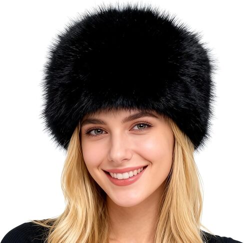 Russian Hats for Women Ladies Ushanka Fluffy Fur Hat Winter Fuzzy Ski Snow Hat Cossack Furry Cap Warm Bucket Hat in Saudi Arabia