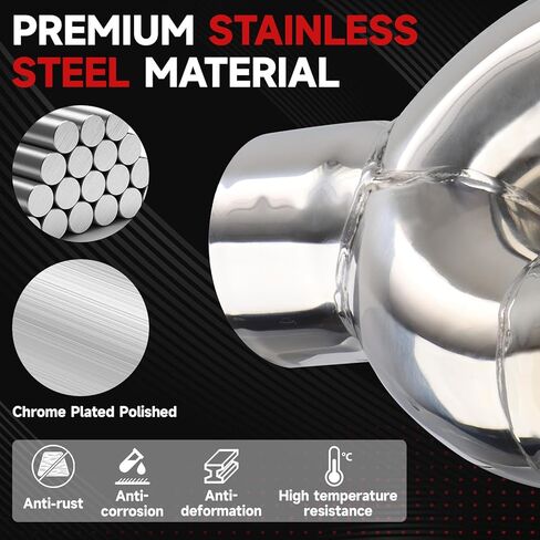 طرف عادم مزدوج LCGP مدخل 2.5 بوصة مخرج 3.5 بوصة عالمي للسيارة من الفولاذ المقاوم للصدأ قطع زاوية 2 عبوة من أنبوب العادم (يسار ويمين) in Kuwait