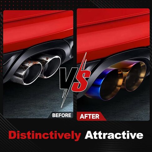 طرف عادم مزدوج LCGP مدخل 2.5 بوصة مخرج 3.5 بوصة عالمي للسيارة من الفولاذ المقاوم للصدأ قطع زاوية 2 عبوة من أنبوب العادم (يسار ويمين) in Kuwait