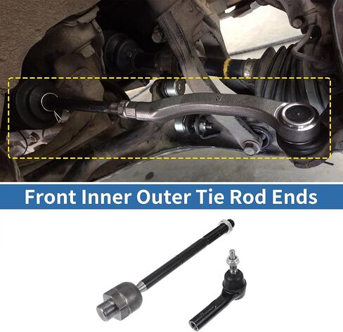 X AUTOHAUX 4pcs Front Inner Outer Tie Rod Ends Kit Suspension Steering Tie Rod End for Dodge Dakota Durango Drag Link No.EV432/ES3572/ES3573 in Saudi Arabia
