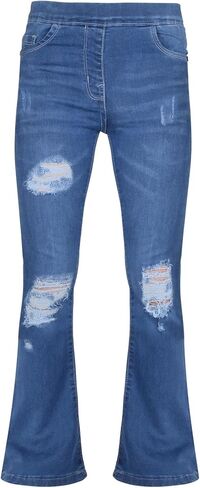 A2Z 4 Kids Girls Stretchy Denim Jeans Jeggings Comfort Bell Bottom Ripped Flared Fashion for Girls Age 5-13 Years in Kuwait