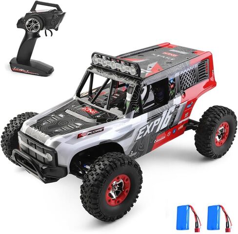 GoolRC WLtoys 124006 RC Car, 1:12 Scale Remote Control Car, 4WD 40KM/H High Speed RC Truck, 2.4GHz Off-Road RC Crawler RTR with LED Lights and 2 Batteries for Adults (Red) in Saudi Arabia