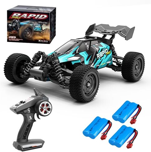 سيارات X-Verse KF10 1/10 RC للبالغين بسرعة 50 كم/ساعة، شاحنات RC 4X4 للطرق الوعرة مقاومة للماء مع بطارية 3S، دفع رباعي عالي السرعة لجميع التضاريس RC Truggy (3 بطاريات) in Kuwait